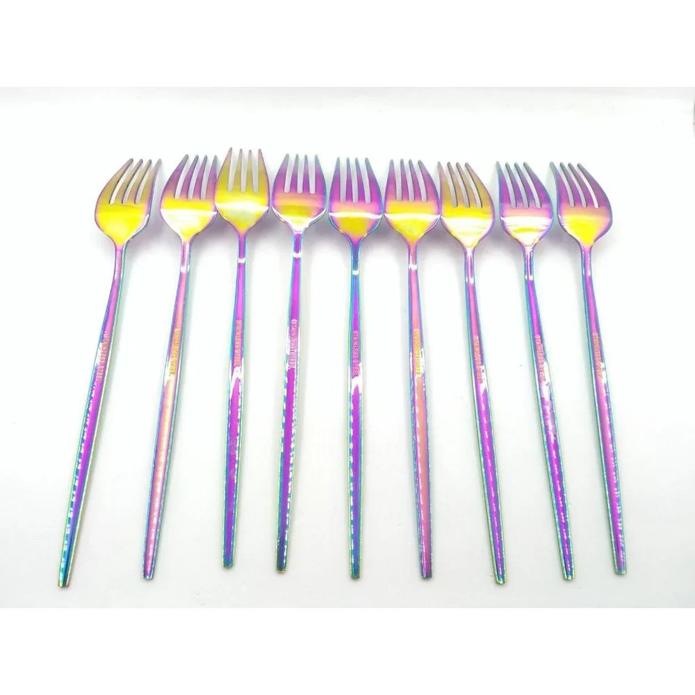 Iridescent Rainbow Stainless Steel Dinnerware Set - Multicolor